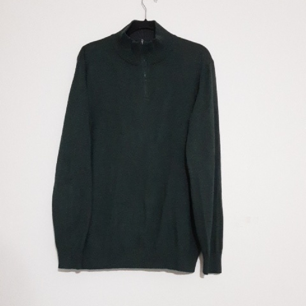 Grayson & Dunn Men L Green Sweater collared pullover soft cozy casual event Y2K